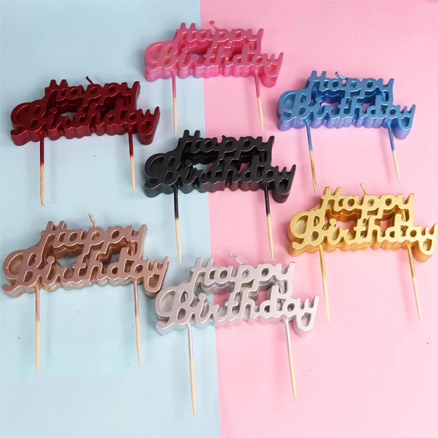Geburtstagskerzen, bunte einteilige Buchstabenkerzen, Kuchendekoration, Backzubehör, englische Glückwunsch, Geburtstagskerzen, kreativ – Detail 3