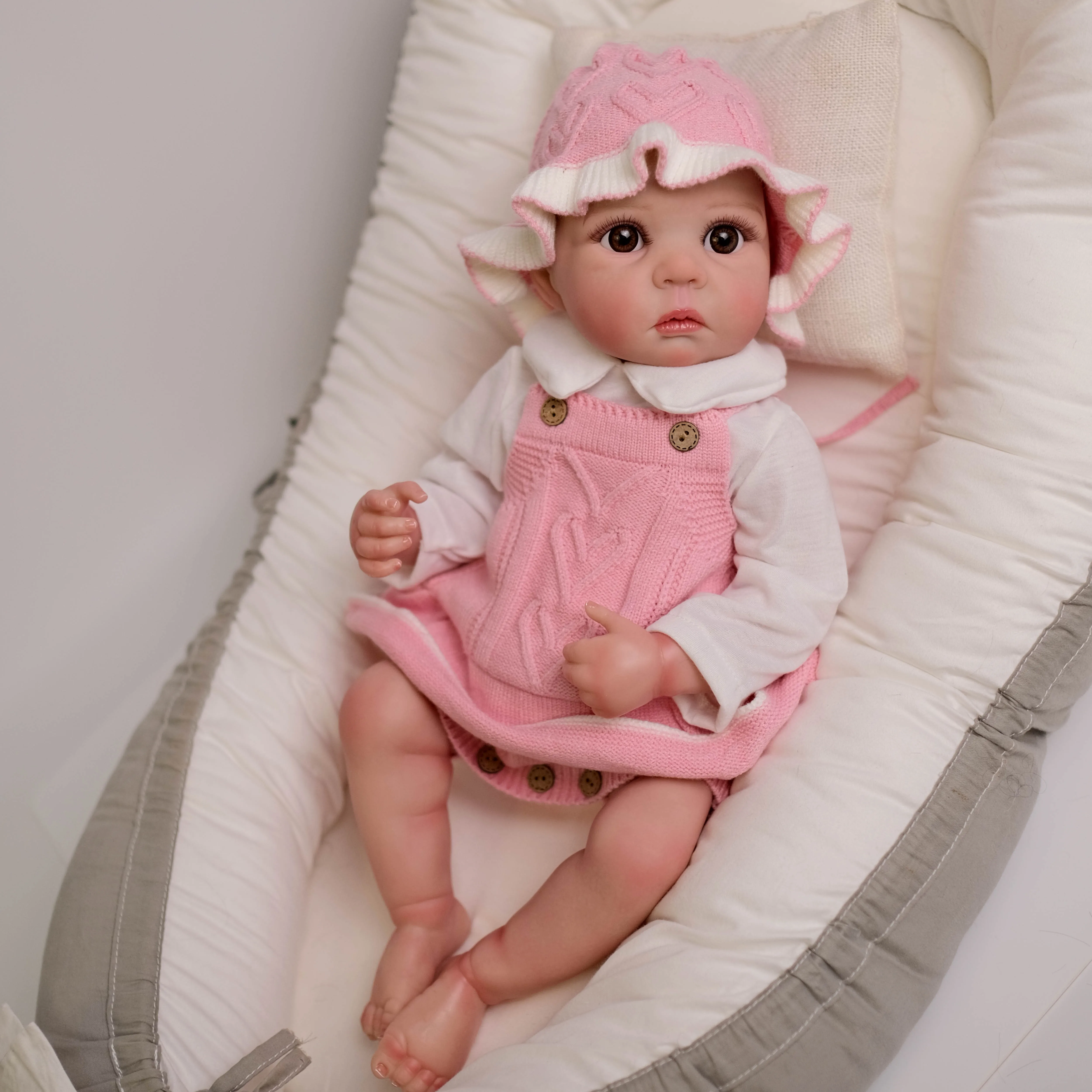 NPK 19inch Daphnne Full Vinyl Body Reborn Baby Doll with 3D Skin Multiple Layers Painting with Visible Veins