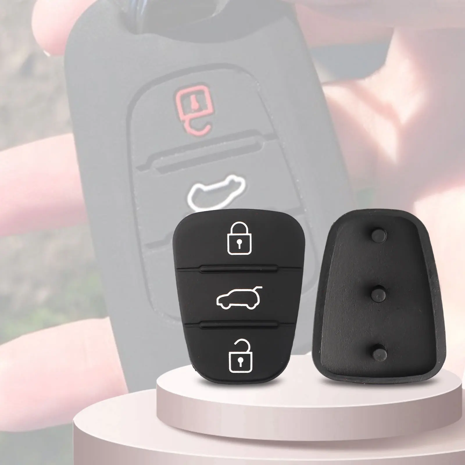 2pcs Remote Car 3-Buttons Key Fobs Case Rubber Shell Black Key Holder For Hyundai I10/I20/I30 For KIA Vehicle Accessories