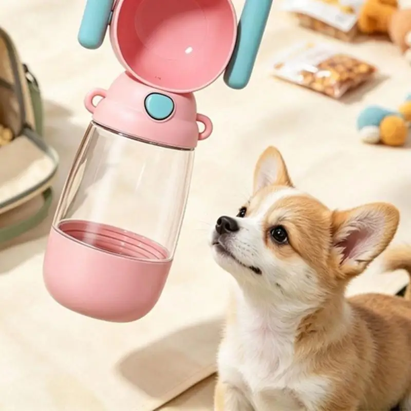 Portable Pet Water and Bottle for Small and Dogs, Two Section Tray Design for Daily Walk Breaks Away From Home 37JD