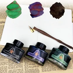 60ML Colored Ink Blue Black Green Non-carbon Scented Pen Ink Students Hard Pen Practice Calligraphy Non-clogging Pen Ink