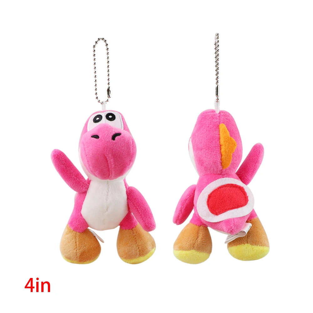 Yoshi Plüsch-Schlüsselanhänger Mehrfarbiger Niedlicher Dinosaurier Weicher Plüsch-Anhänger Mini-Rucksack-Taschenanhänger Pilz-Cartoon-Schlüsselring Liebevolles Geschenk