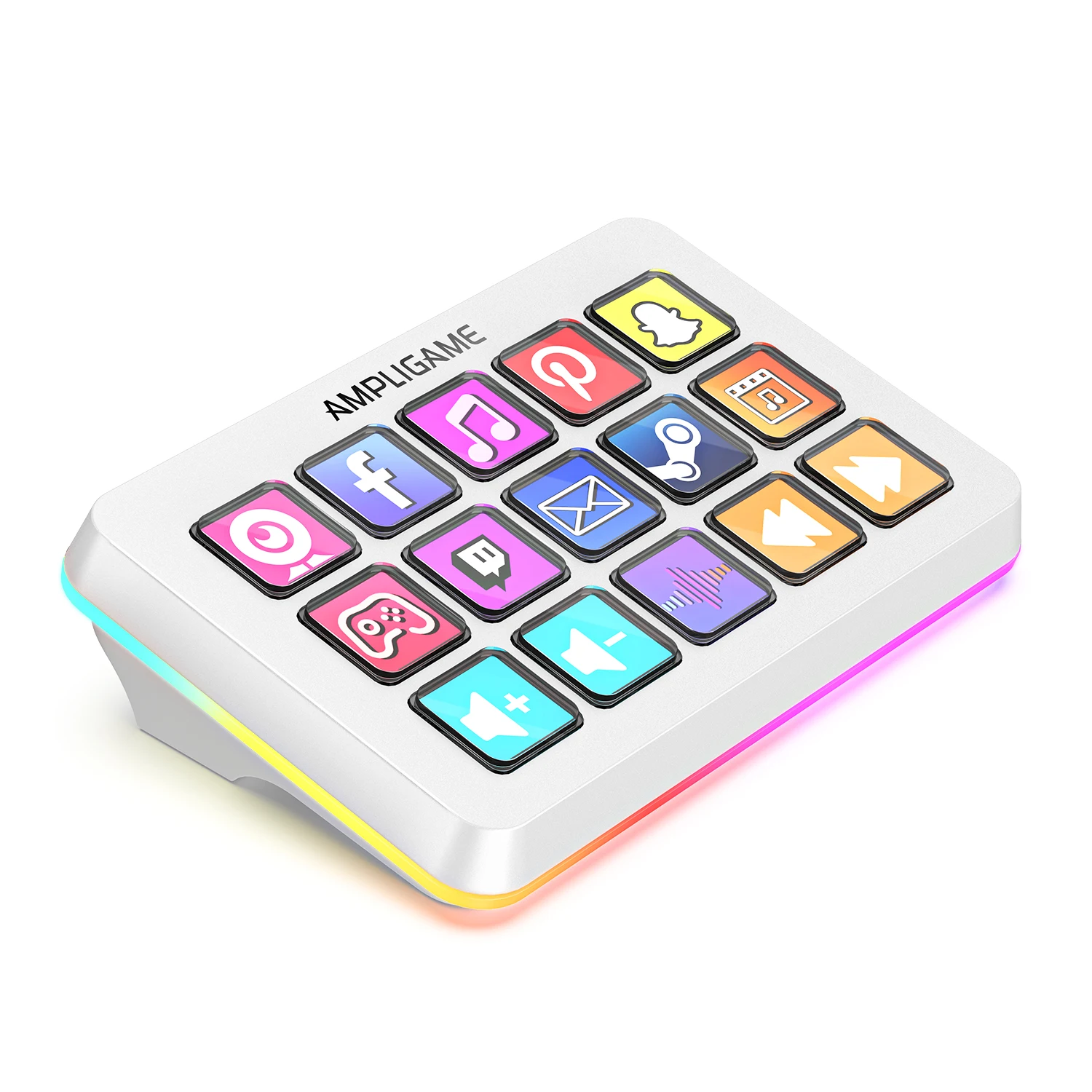 FIFINE D6 Mini Keyboard with 15 Customizable Macro Buttons, Trigger Actions via App， Custom Macros for OBS/Twitch/YouTube/VK