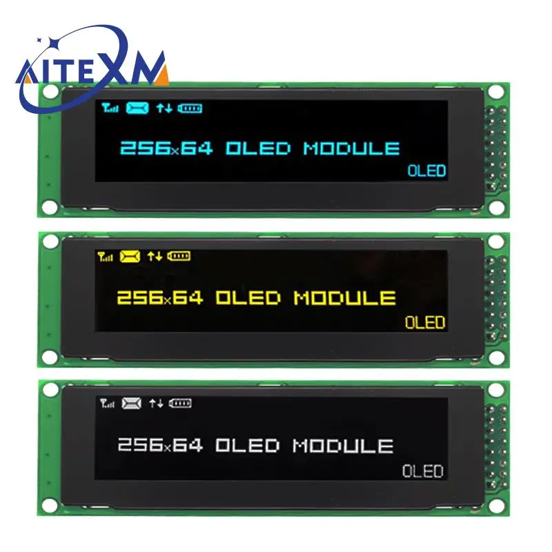 

1 PCS NEW OLED Display 2.8" 256*64 25664 Dots Graphic LCD Module Display Screen LCM Screen SSD1322 Controller Support SPI