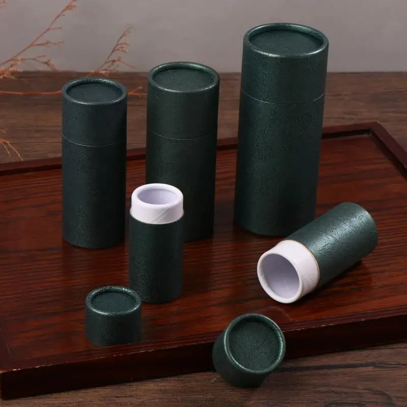 صندوق هدايا مستدير من الورق المقوى لمستحضرات التجميل صندوق تعبئة زجاجات الزيت العطري وأحمر الشفاه وتغليف العطور وصناديق أنبوب ورق الكرافت #2