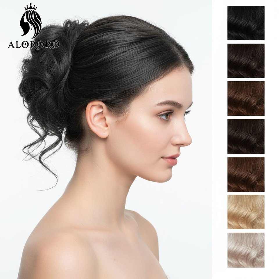 Synthetic Chignon Hair Bun Messy Scrunchie Elastic Band Fake Hair Extension Updo Donut Roller Scrunchie Hair Pieces for Women