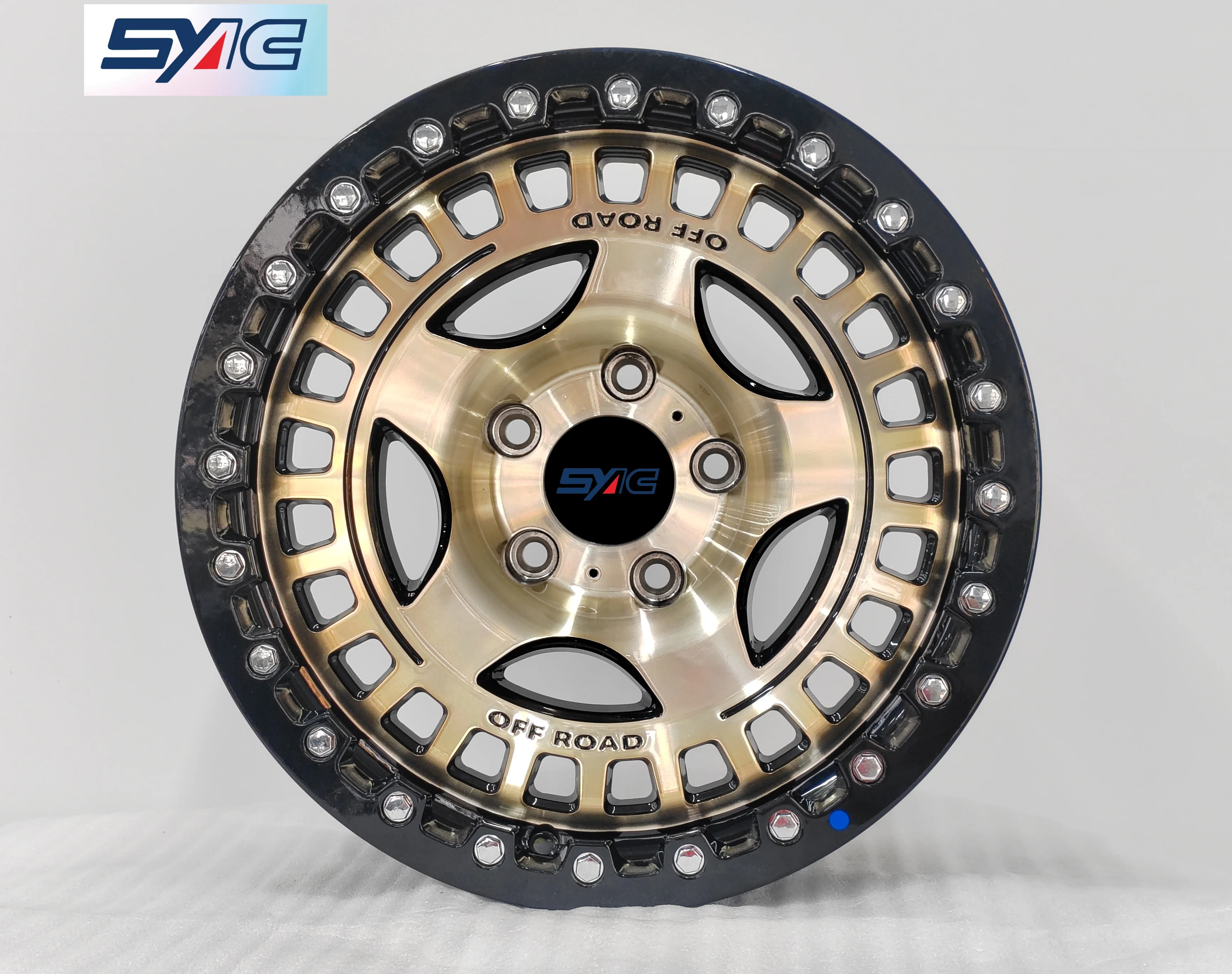 SYAC Factory Production Concave DesignOFF-Road Wheels 17 Inch 5/6 Holes 6061 Forged Bronze Black Edge High Load Alloy Wheels