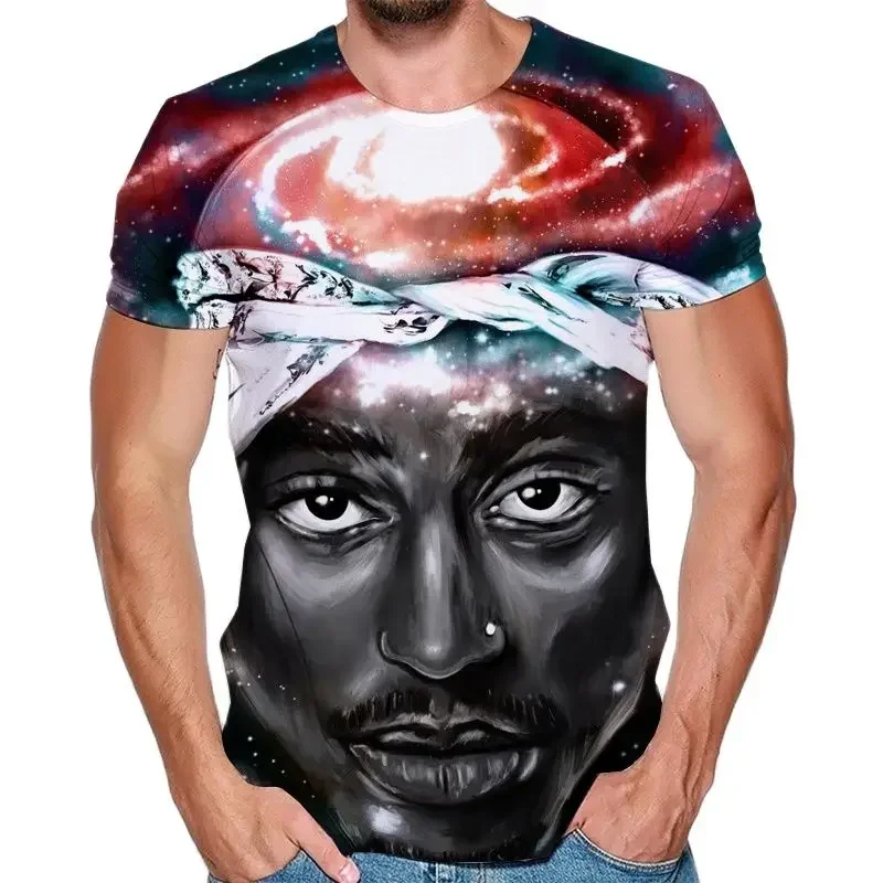 2024 New Men's Tupac Shakur 2pac Legendary Rapper 3dT T-shirt Print Summer Fashion Men's Kids Casual Camisetas Hombre Top