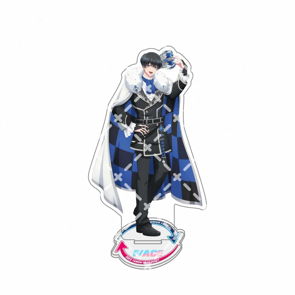 Kawaii Anime F/ACE Member Acrylic Stand Tamon Chess Checkered Cloak Crown Design Clear Acrylic Figure Table Decor Gift view 3