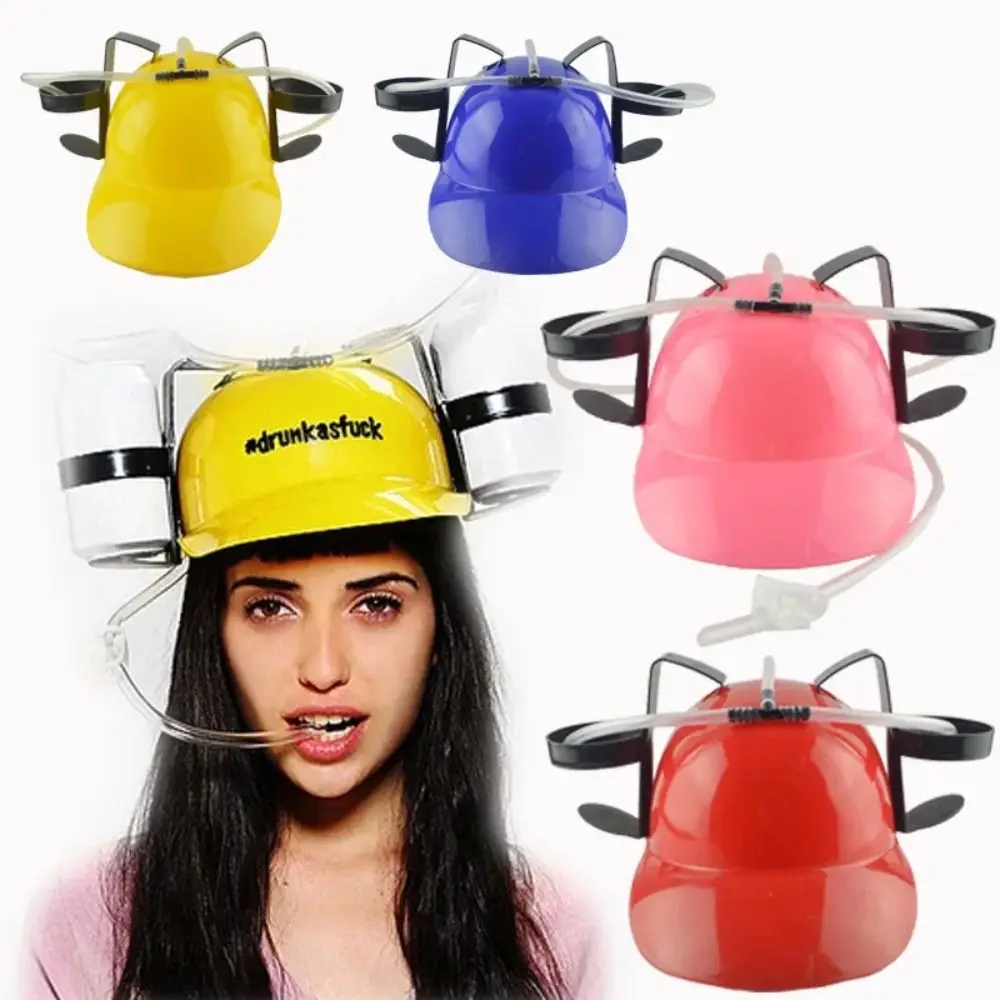 Fast Delivery Lazy Creative Beer Beverage Hat Birthday Party Outdoor Beer Hat Lazy Drinking Beverage Helmet Headgear