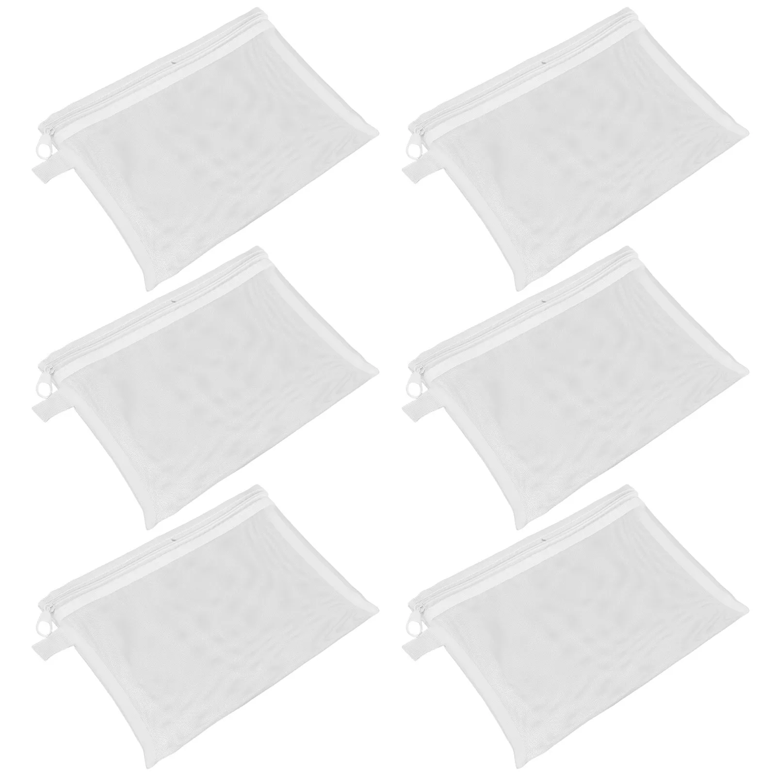 

6Pcs Mesh Zipper Document Pouch Foldable Transparent File Bag Clear Organizer for Office Travel School Stationery Board Game
