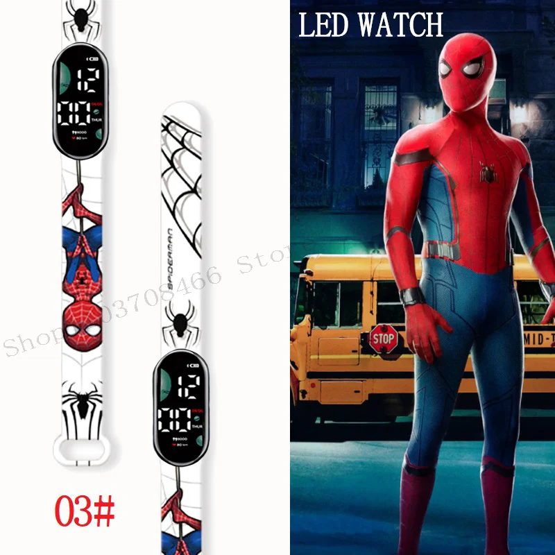 

MINISO Spiderman Kid's Watches Men Sport Wristband Bracelet Waterproof Children Digital Watch Boys LED Clock Gift