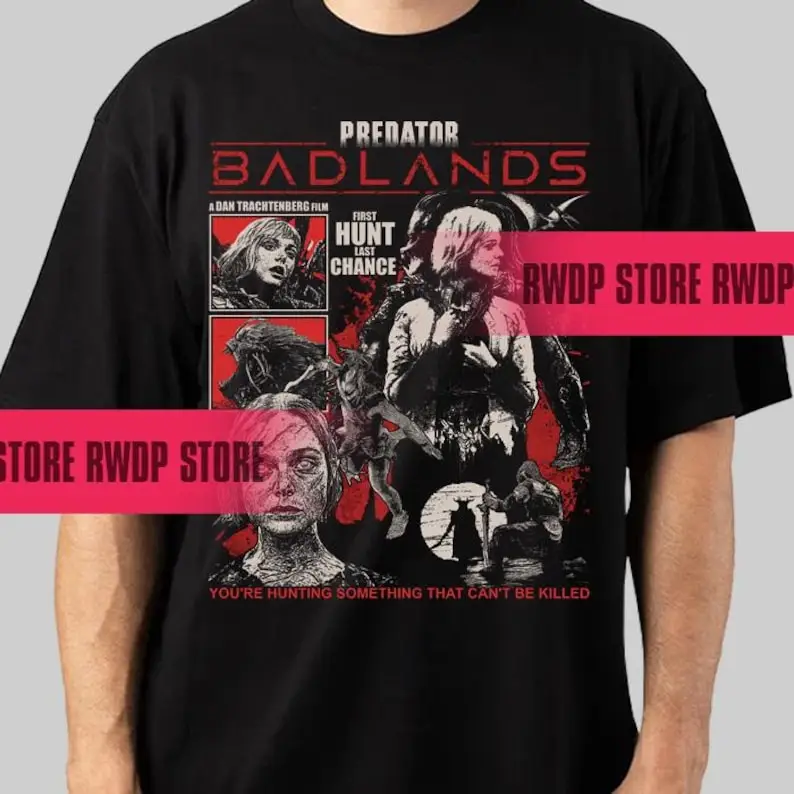 تي شيرت Predator Badlands تي شيرت ريترو للخيال العلمي جرافيك تي شيرت للجنسين فيلم رعب 80s فيلم الحركة