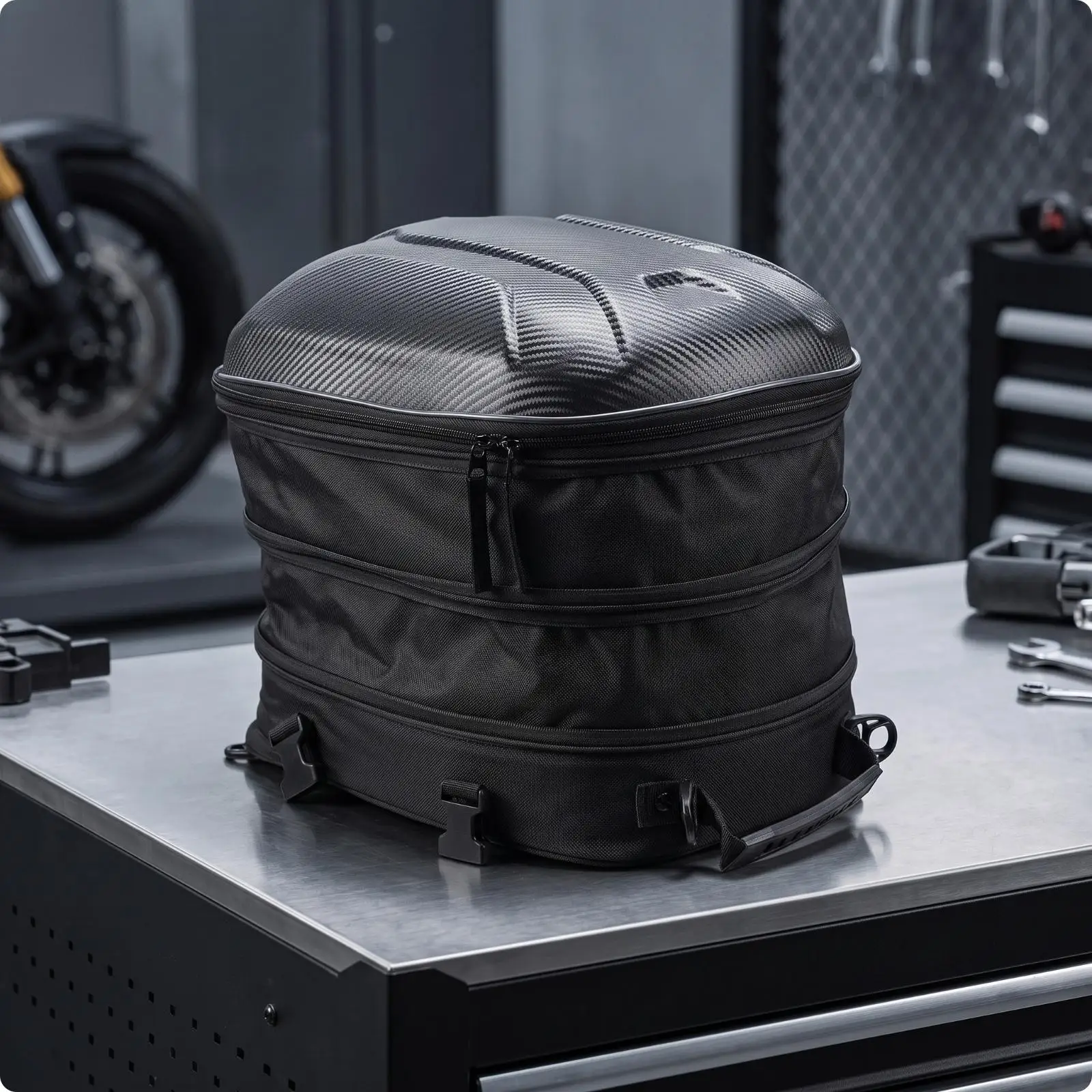 Hard Shell Motorcycle Tail Bag | Universal Fit, Motorcycle Rear Seat Bag, for Road Trips