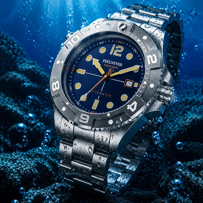 FEELNEVER Automatic Mechanical Watch For Men Sapphire 316L Stainless Steel Diving Watch Men Strong Luminous Business Wristwatch view 2