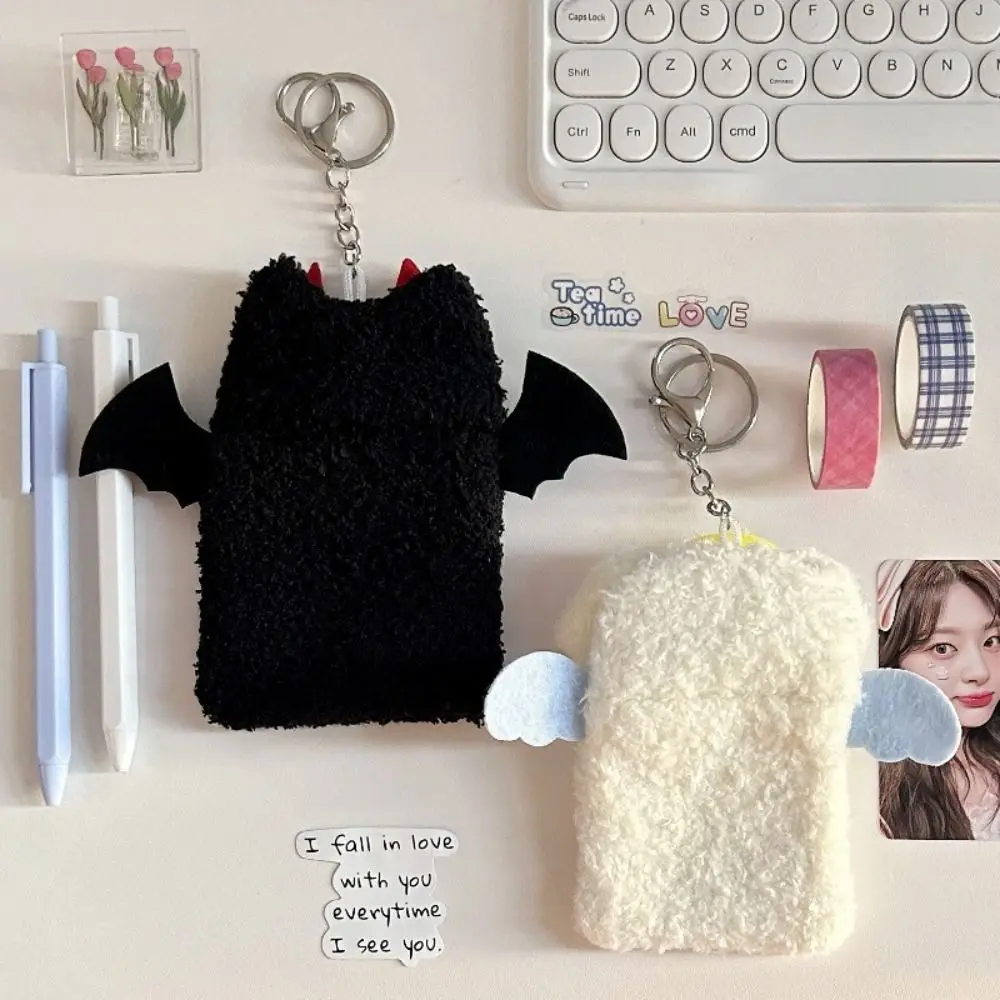 Angle Photocard Holder Fluffy Cartoon Korean Style Plush Kpop Photocard Holder INS Kpop Idol Bus Card Holder Card Sleeve