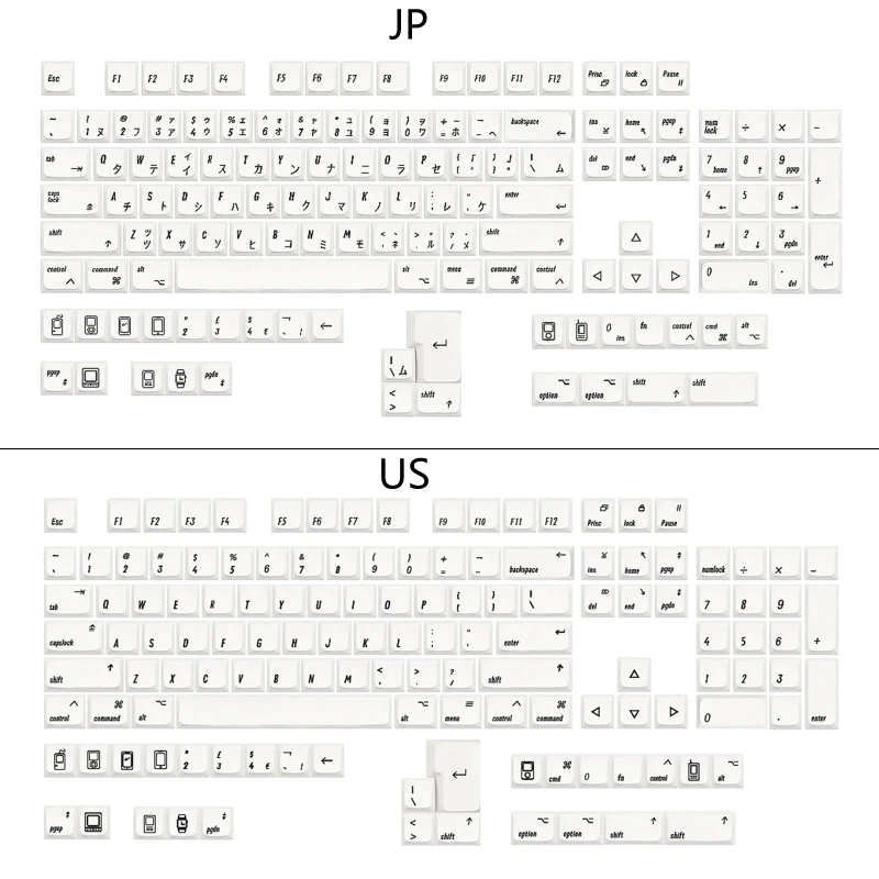 133 Keys MAC-style Keycap MDA PBT Keycap for 61/64/68/87/96/104 Keyboard Dye Sub Mechanical Japanese English for Key Dropship