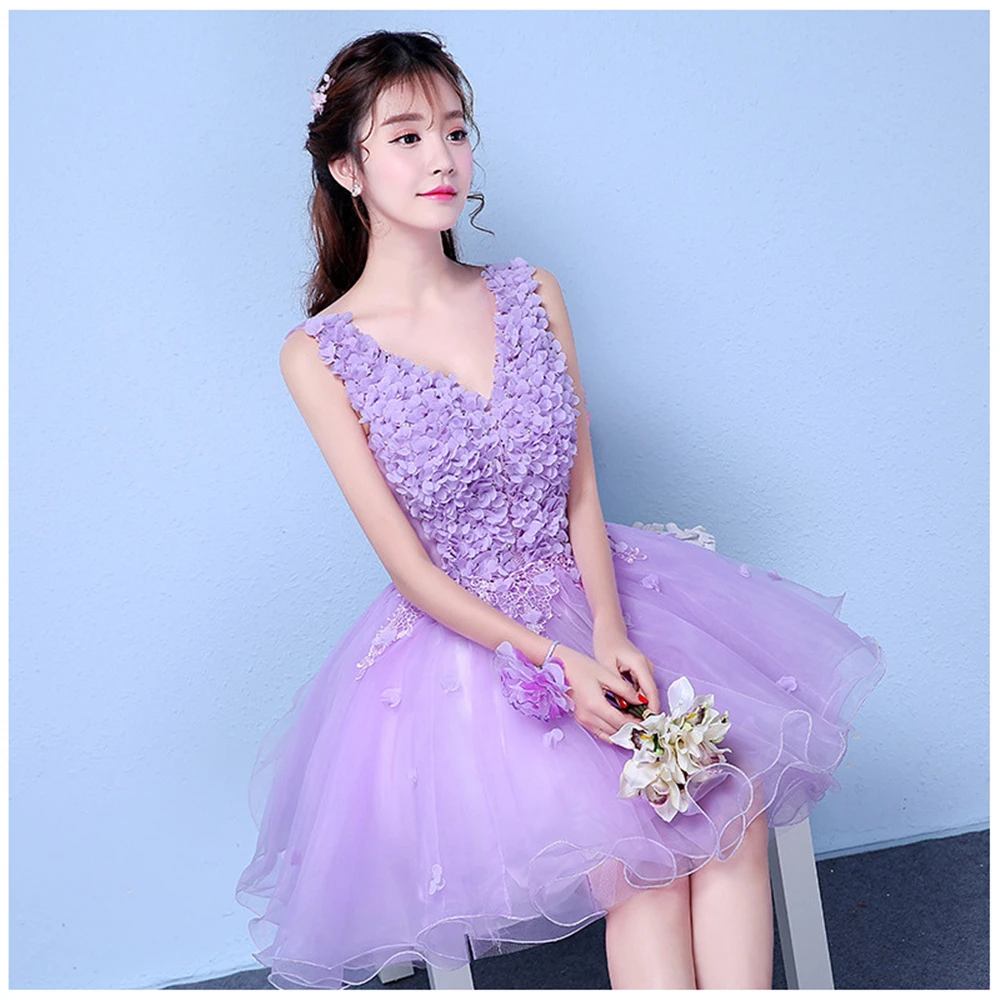 Elegant Light Purple Short Homecoming Dresses 2025 Organza Mini Cocktail Birthday Prom Party Graduation Gown Hoco Dress H320