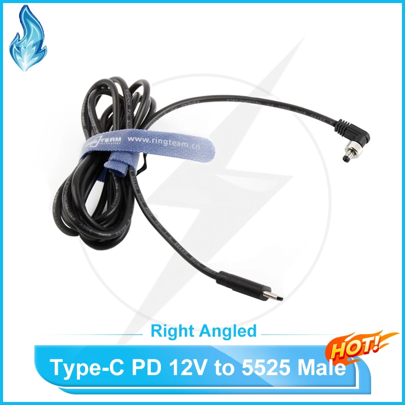 

Type-C USBC PD 12V to DC 5525 Right Angled with Lock Screw Cable For Video Devices PIX-E5 PIX-E5H PIX-E7 Touch Screen Monitor