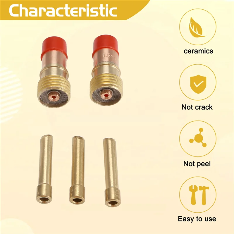 

【NEW】11 TIG Welding 12 White Nozzle Alumina Cup Kit Torches For WP 17 18 26 Stubby Collets Body Gas Lens Sets 1.6Mm