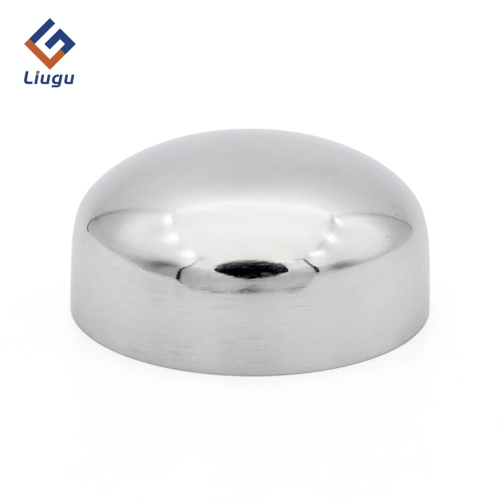 غطاء نهاية بيضاوي الشكل ملحوم صحيًا SS304 من الفولاذ المقاوم للصدأ، OD 19/25/32/38/45/51/57/63/76-159 مم لتخمير المنزل ومعالجة الأغذية