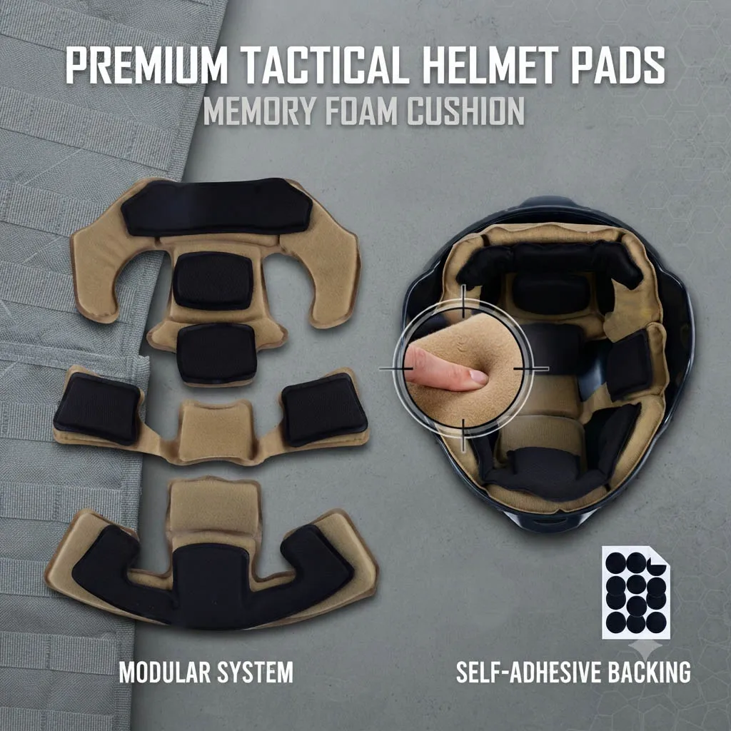 Tactical Helmet Pads Memory Foam Replacement Liner Shockproof Inner Cushion Soft Adjustable Pad for Airsoft CS Fast Helmet