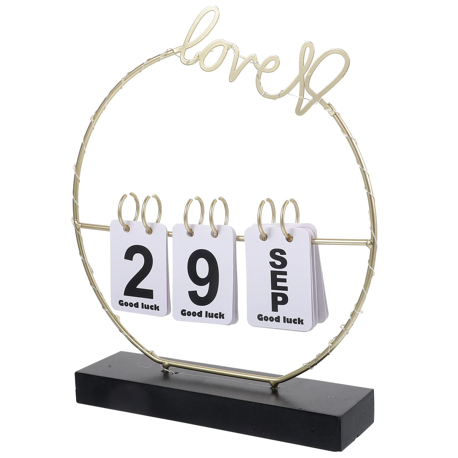 

Perpetual Flip Desk Calendar Heart Shaped Office Farmhouse Decor Proper Size Easy Date Change Reusable Year