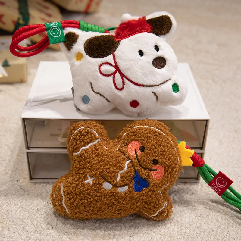 Kerst Kussens Kerstboom Gingerbread Man Pluche Sleutel Tas Hanger Sleutelhanger Decor Sofa Kussen Kerstfeest Decor Geschenken