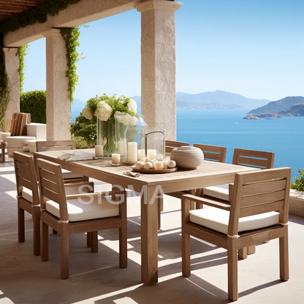 2026 Hot Sale Modern Luxury Teak Wood Outdoor Sofas Furniture Living Dining Courtyards for Villa Farmhouse  Parks Garden
