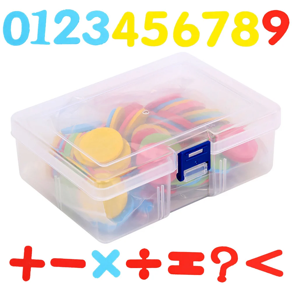 1 Box Of Math Teaching Appliance Colorful Round Discs Counting Numbers Calculating Signs Kids Early Learning Math Discs For