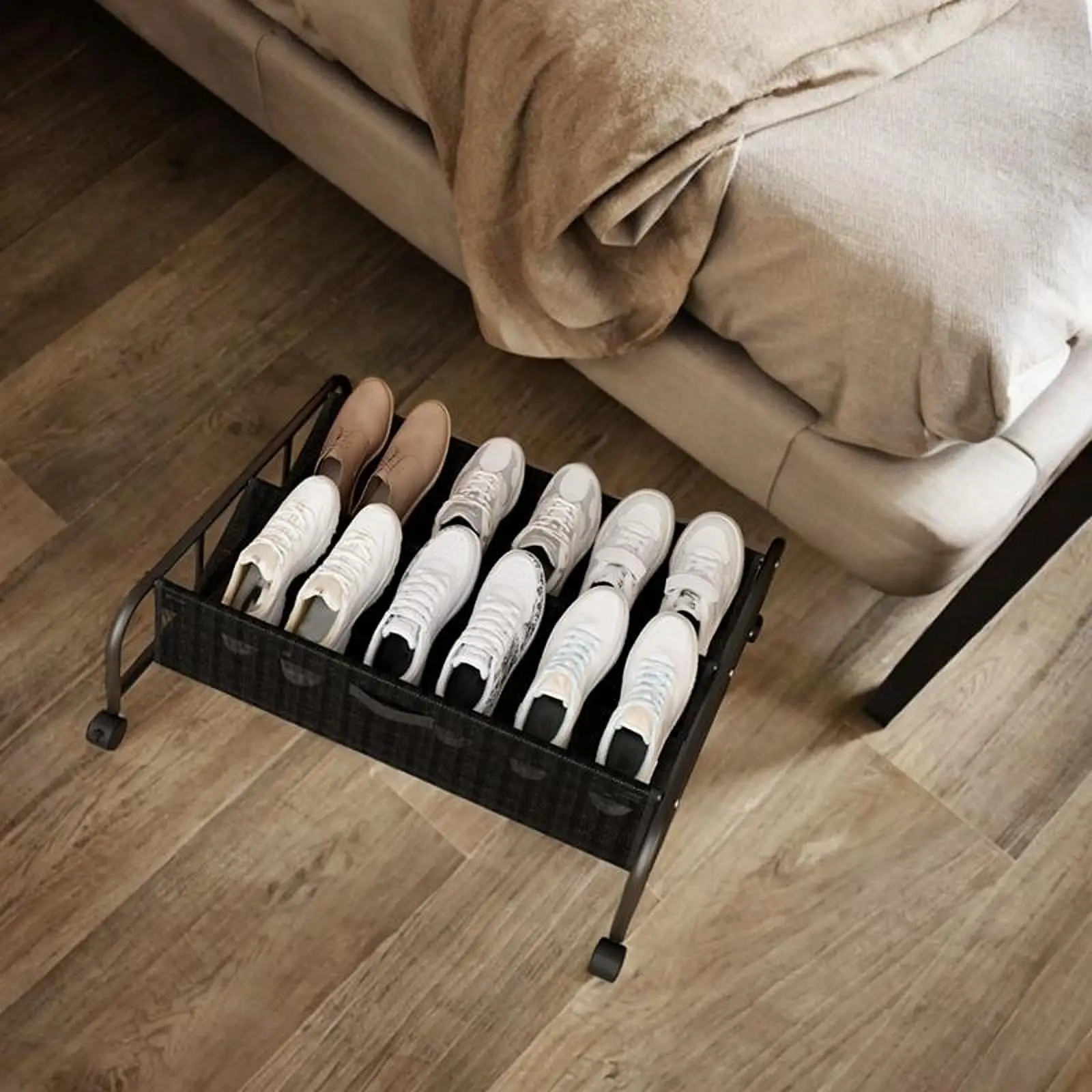 

Under Bed Storage Container with Oxford Cloth and Iron Frame Multiuse Organizer for Bedroom Shoes Clothes Toys