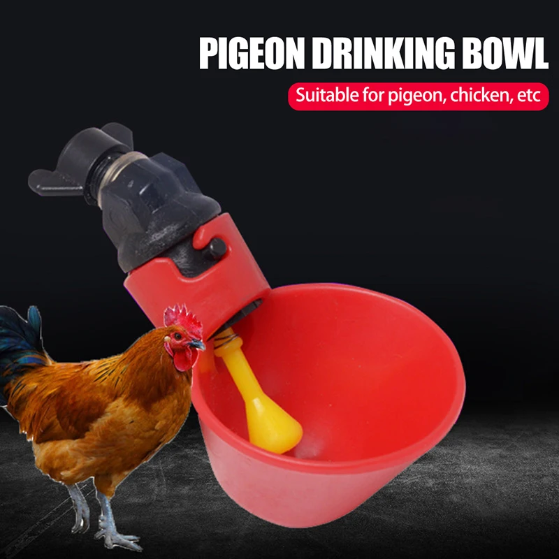 10Pcs Pigeon Automatic Drinker Export Type Quail Red Drinking Bowl Chicken Bird Water Bowl Snap-head Removable Water Bowl