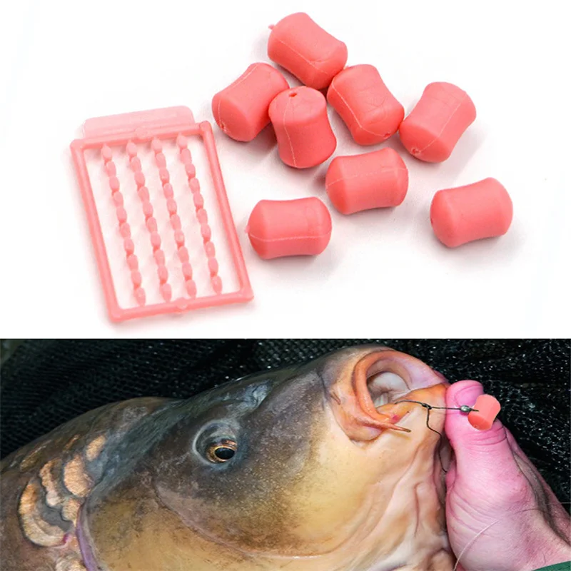 8pcs/pack 12mm Slow Sinking Fruit Square Flavor Fish Food Plastic Bait Dumbbell Float Carp Fishing Lures TPR Artificial Bait Set