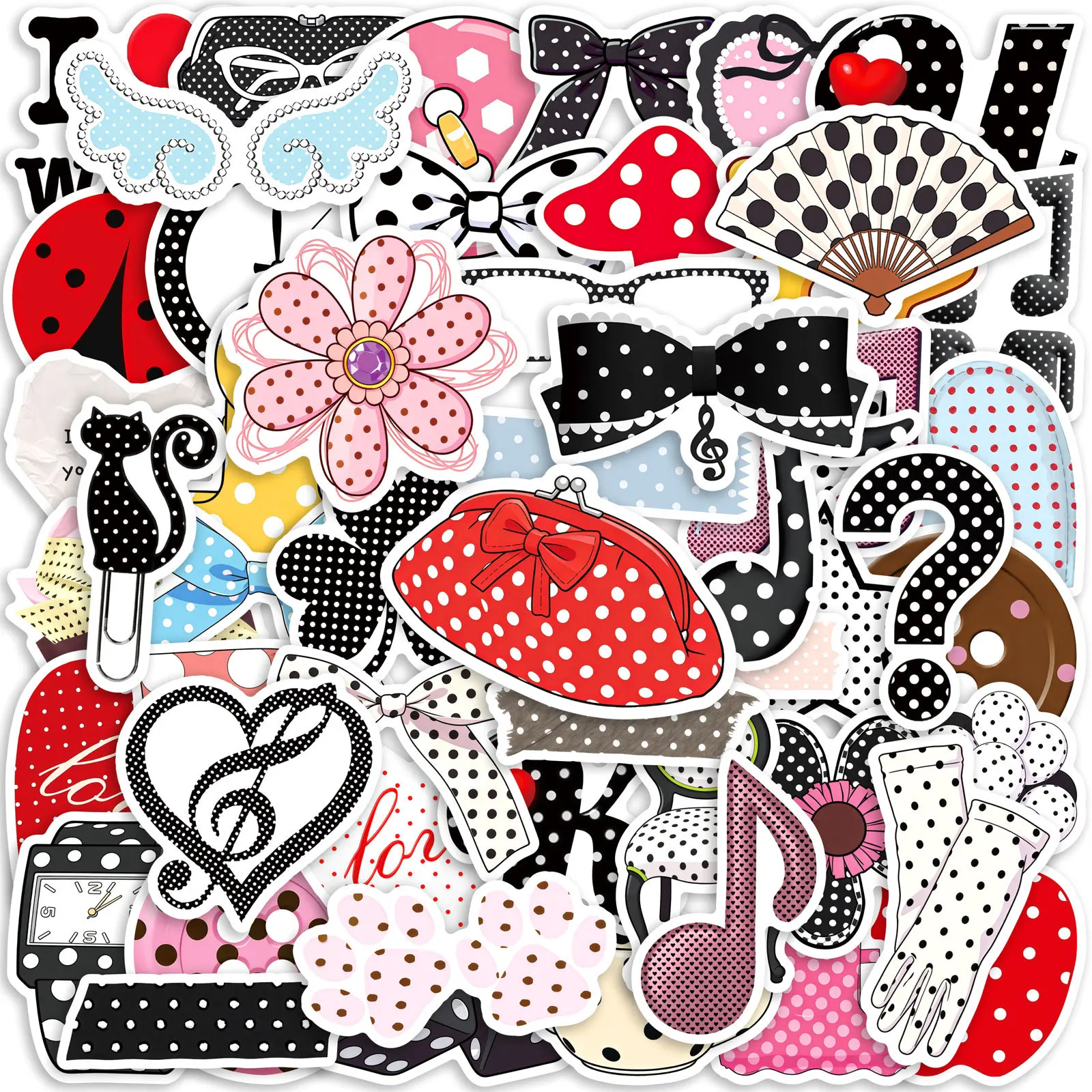 

50PCS Wave Point Diagram Stickers Graffiti Stickers DIY Diary Phone Case Handmade Scrapbook Aesthetic Stickers