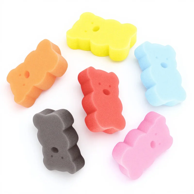 6 قطع من إسفنجة الاستحمام الكرتونية للأطفال، أداة تنظيف الجسم المريحة المحمولة، أداة الاستحمام، إسفنجة حمام الطفل #6