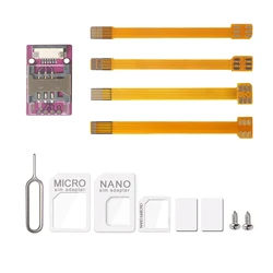 Mini adaptador de cable de extensión de tarjeta SIM, lector de tarjetas de placa de circuito para enrutadores inalámbricos cpe y dispositivos wifi, teléfonos inteligentes y más