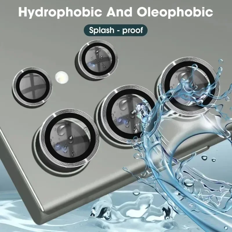 

Защитная пленка для объектива камеры для Samsung Galaxy S25 24 Ultra S23 Uitra HD, прозрачное закаленное стекло 9H, металлические индивидуальные кольцевые пленки