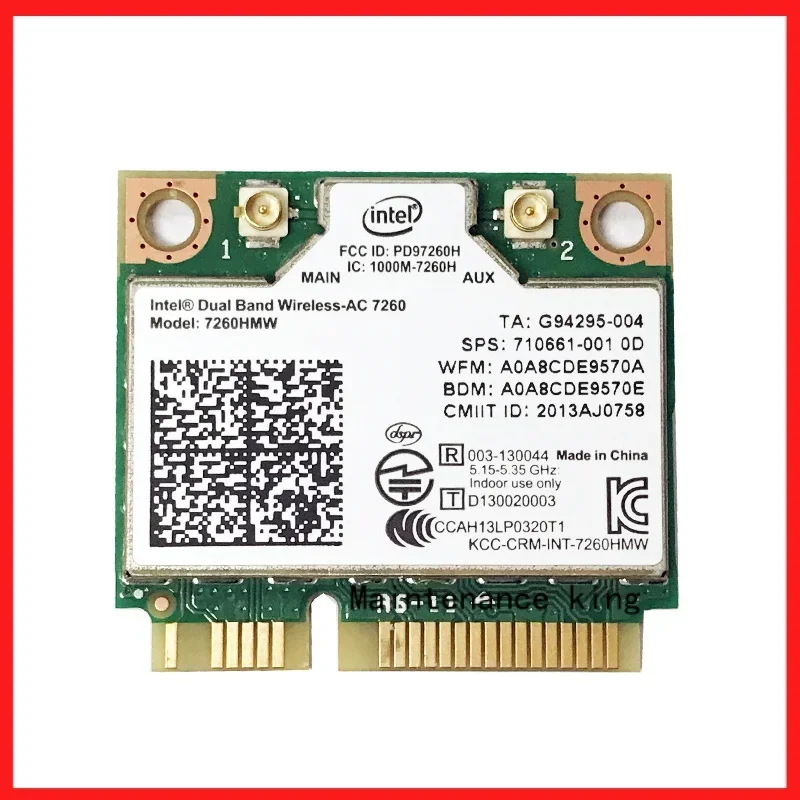 New For Intel Dual Band Wireless-AC 7260 7260HMW 7260AC 876Mbps 802.11ac 2.4G/5Ghz Wifi Bluetooth 4.0 For Acer/ASUS/DELL