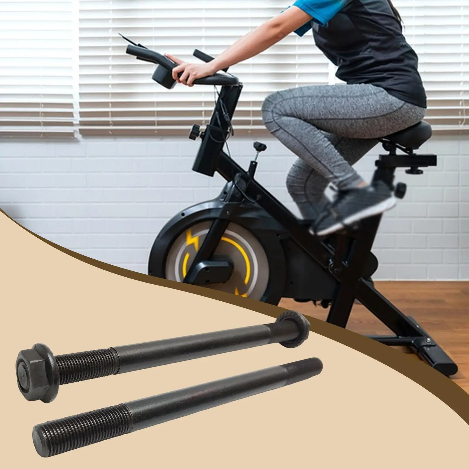 

Exercise Bike Flywheel Shaft Maintenance Parts Easy Installation Sturdy Steel Flywheel Axle M10 Fine Thread Bolt Fixing Shaft