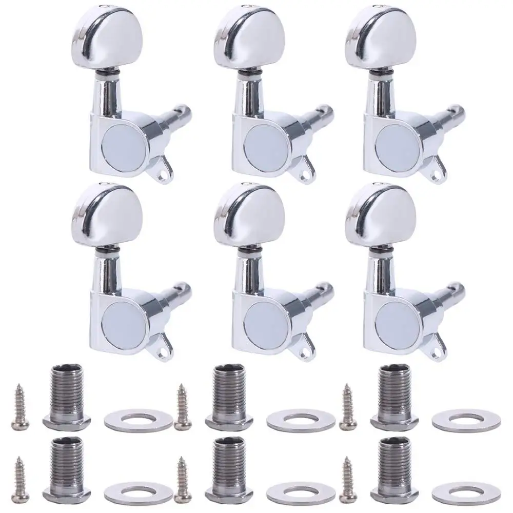

6Pcs 3 Left/Right Machine Heads Guitar String Tuning Pegs Rust-proof Acoustic Electric Guitar Tuners