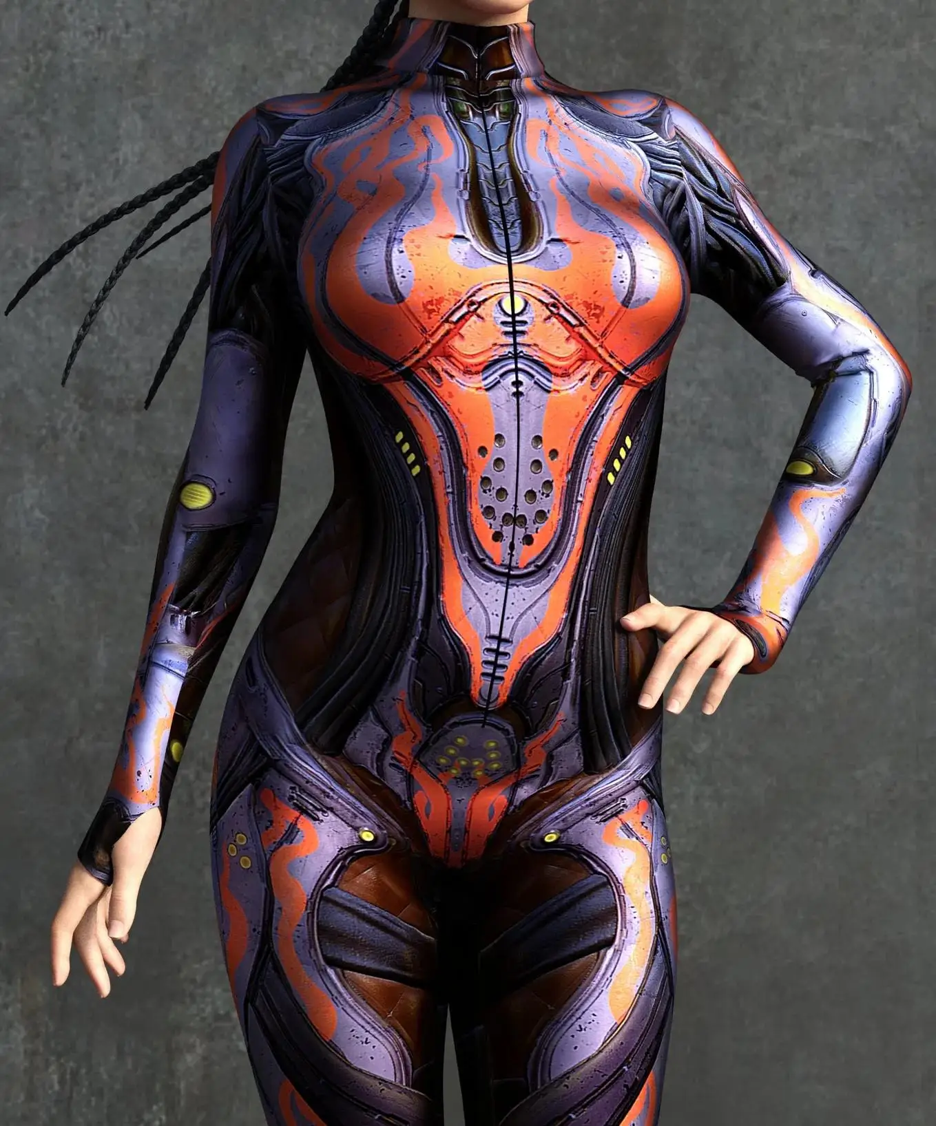 Mechanischer Rüstungsanzug für Frauen, Cyber-Fighter-Cosplay-Bodysuit, Steampunk-Kostüm, Zentai-Anzug für Halloween-Partys – Detail 3