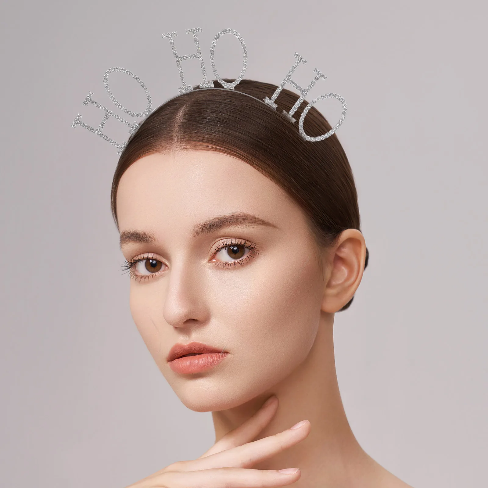 

Sparkly Christmas Headb Silver Cute Hair Accessories for Women Girls Xmas Party Decorative Crystal Lightweight Easy Wear Long