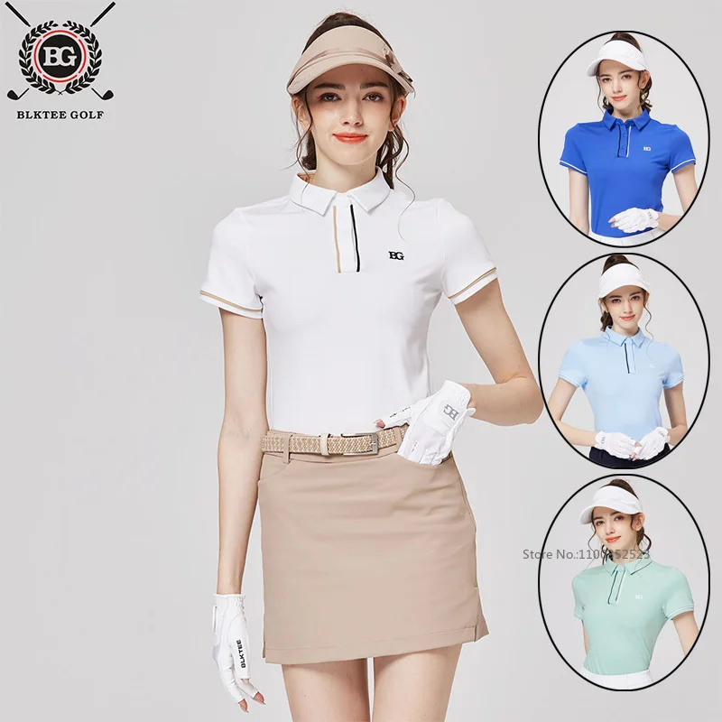 

Женская футболка-поло Blktee Summer 2026 для гольфа с коротким рукавом, дышащая, с отложным воротником, быстросохнущая спортивная одежда