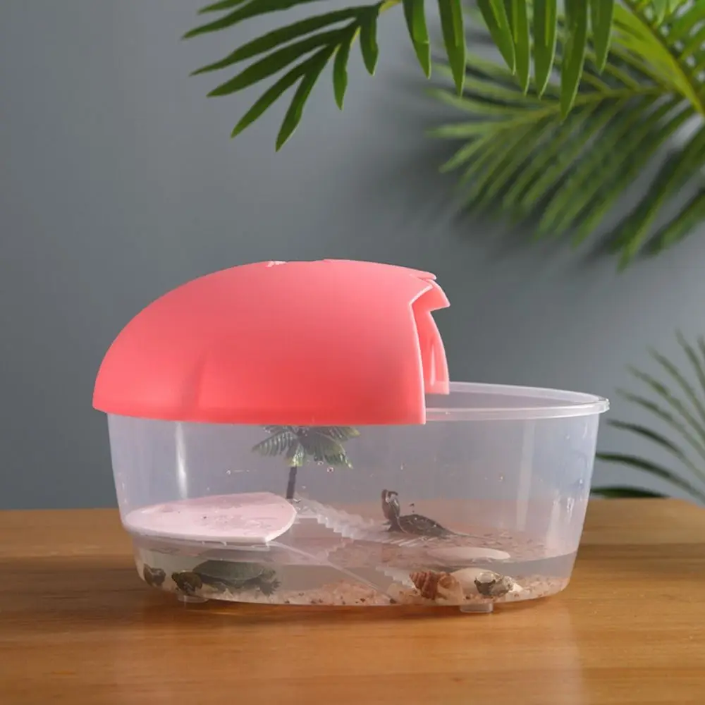 

With Cover Turtle Hydroponic Box Recyclable Removable Animal Water Tank Safety Egg-shape Container Box Reptile Living