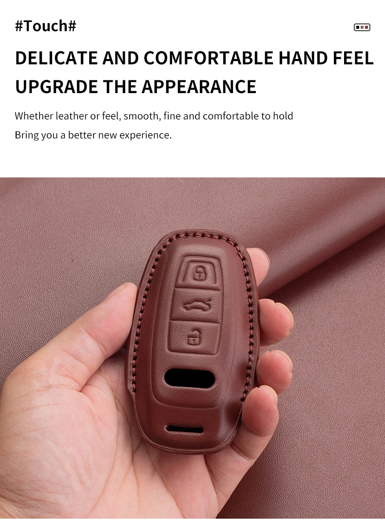 Auto Schlüssel Shell Fob Für Audi A4 A4L A5 Q5 Q7 TT TTS 8S B9 2016 2017 2018 Leder auto Fernbedienung Schlüssel Fall Abdeckung Schlüsselbund Zubehör – Detail 9