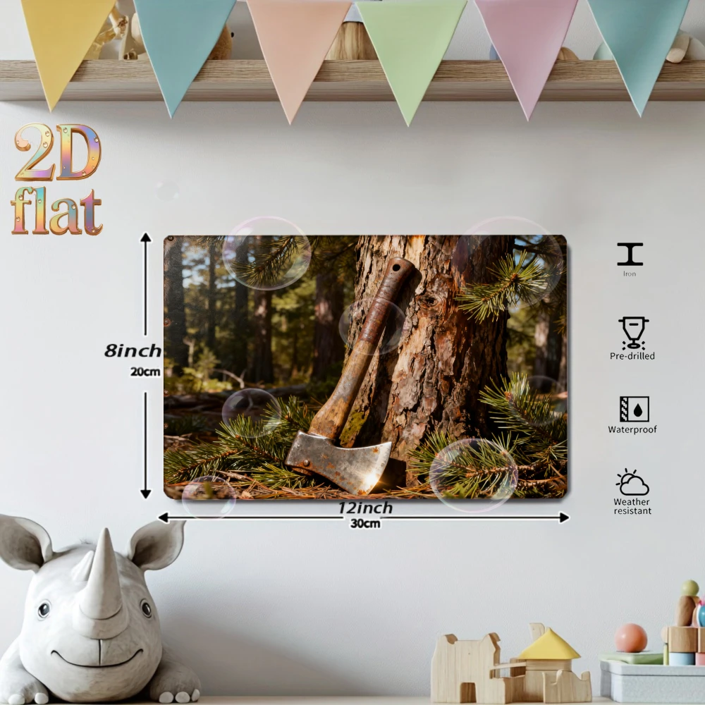 Retro metal decorative painting , 8x12 inches ,Home decoration, Christmas atmosphere,daily gifts, 2D flat, Suitable for bars