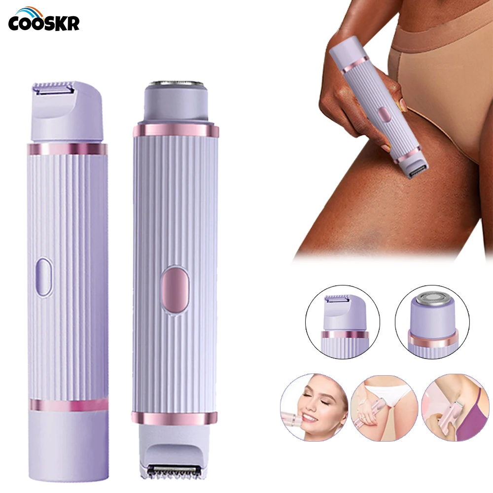 

Электрическая бритва для женщин, бикини, подмышки, женская бритва для лица, водостойкий эпилятор с двойной головкой, электрический женский триммер