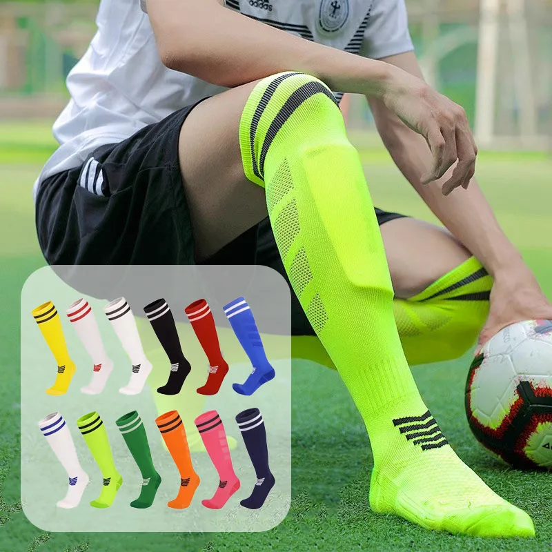 

Socks Nylon Soccer Adult KidsTowel Youth Bottom Breathable Knee High Training Long Stocking Sports Practical Mesh Socks