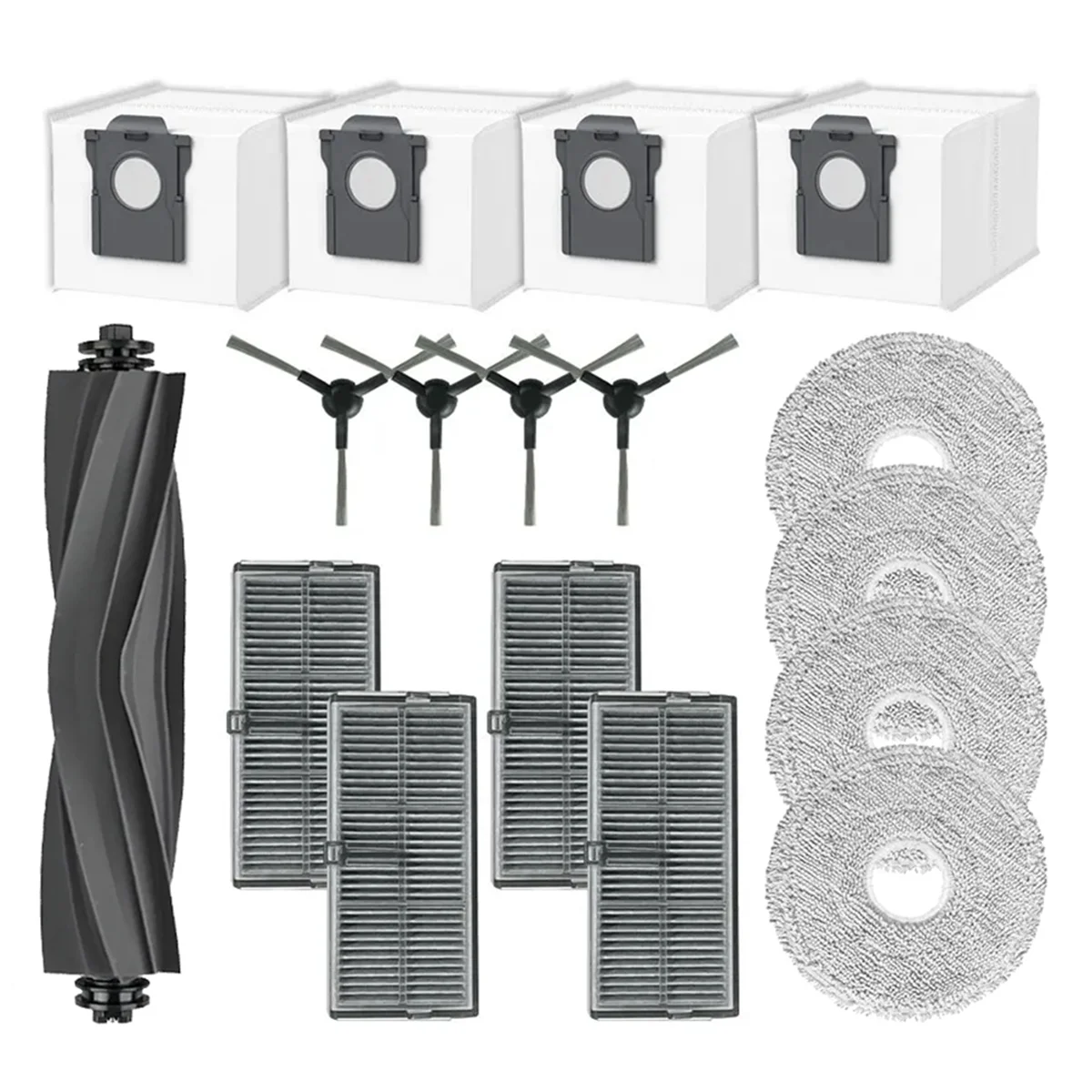 EQAZ-Per Dreame Mova E30 Ultra Parti di ricambio Accessori Spazzola laterale principale Filtro Hepa Sacchetti per la polvere in tessuto