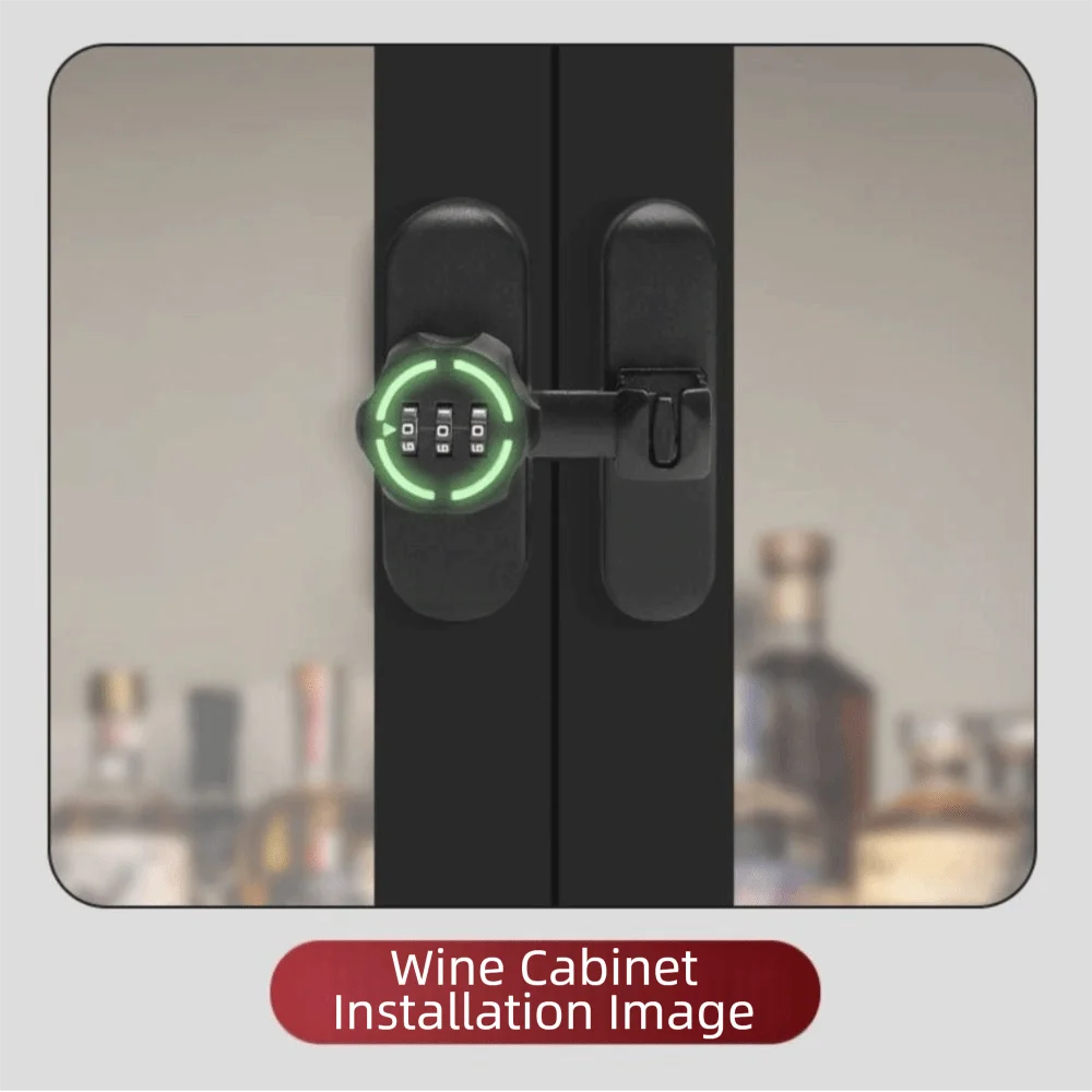 Zinc Alloy Password Lock Luminous Sign Mechanical Password Sliding Door Lock High-Security 3-Digit Combination Door Bolts - view 3